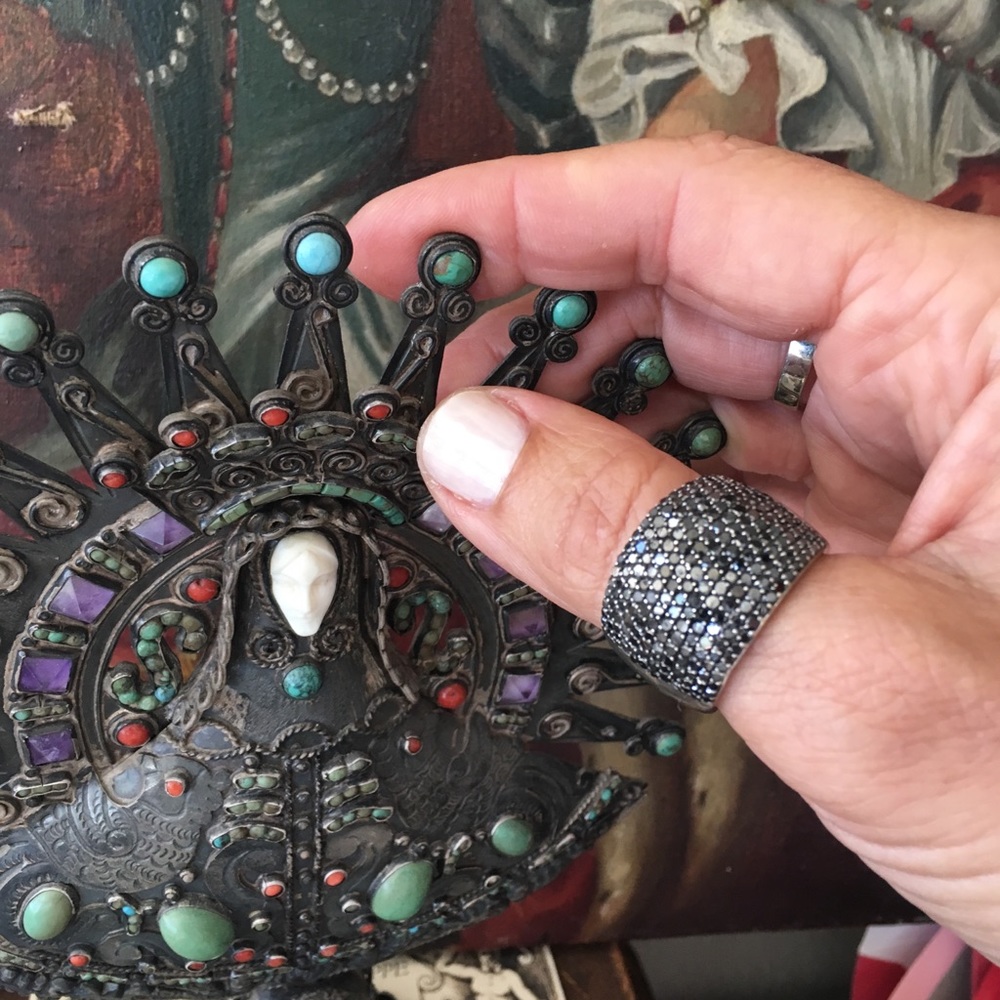 BLACK DIAMOND STERLING RING - Picture 7 of 7